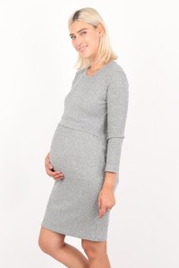 платье для беременных и кормления меланж серый euromama фото 4