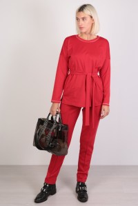 костюм брюки и свитшот джерси красный для беременных и кормления euromama