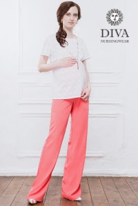 брюки для беременных и родивших diva nursingwear deborah, corallo diva nursingwear фото 6