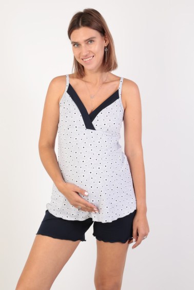 пижама меланж серый для беременных и кормящих euromama